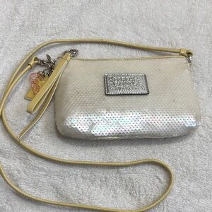 Vintage Coach Poppy White Sequin purse